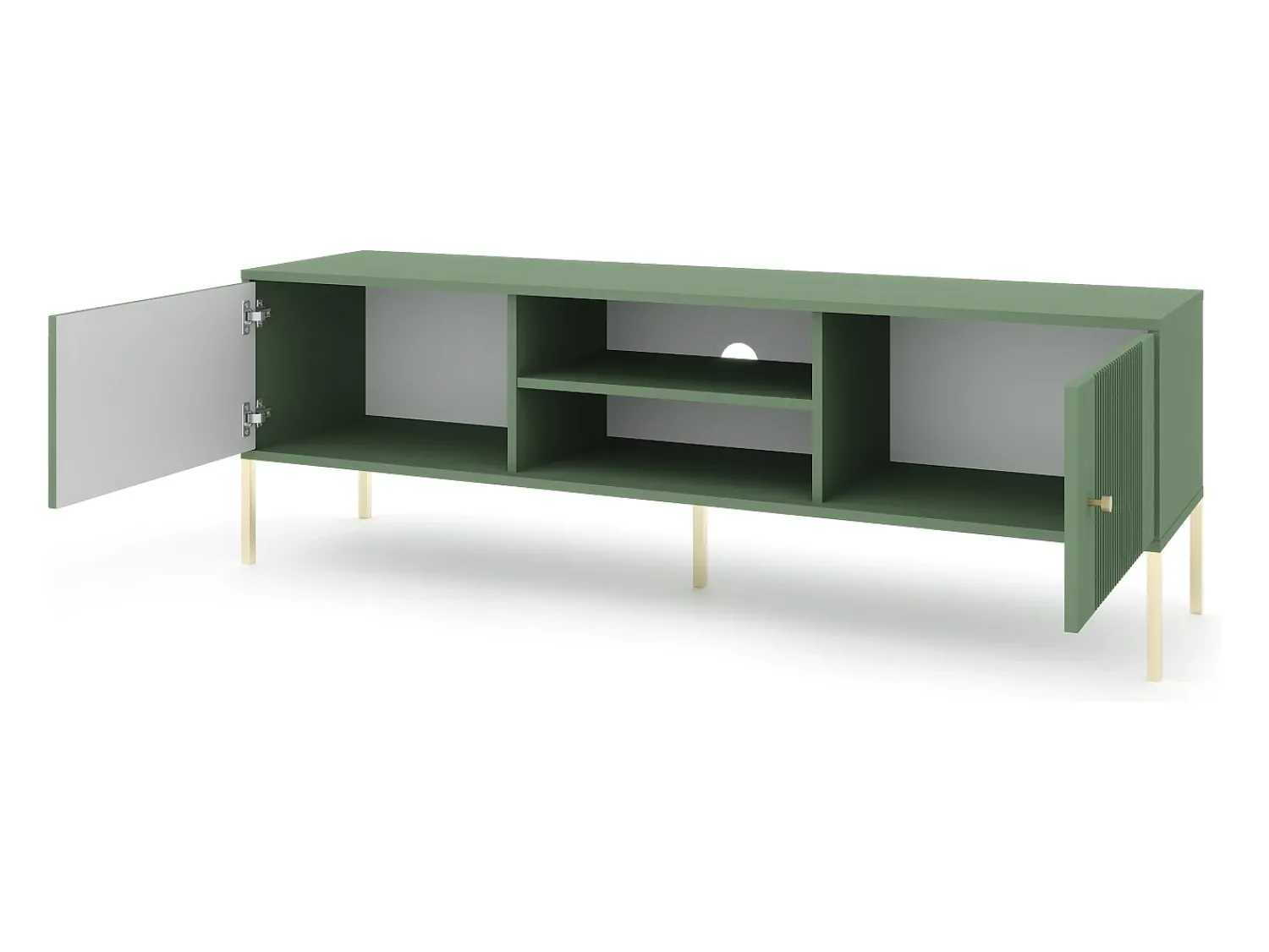 Discount Móvel de TV Iseo verde fumê/dourado/dourado Verde / Dourado