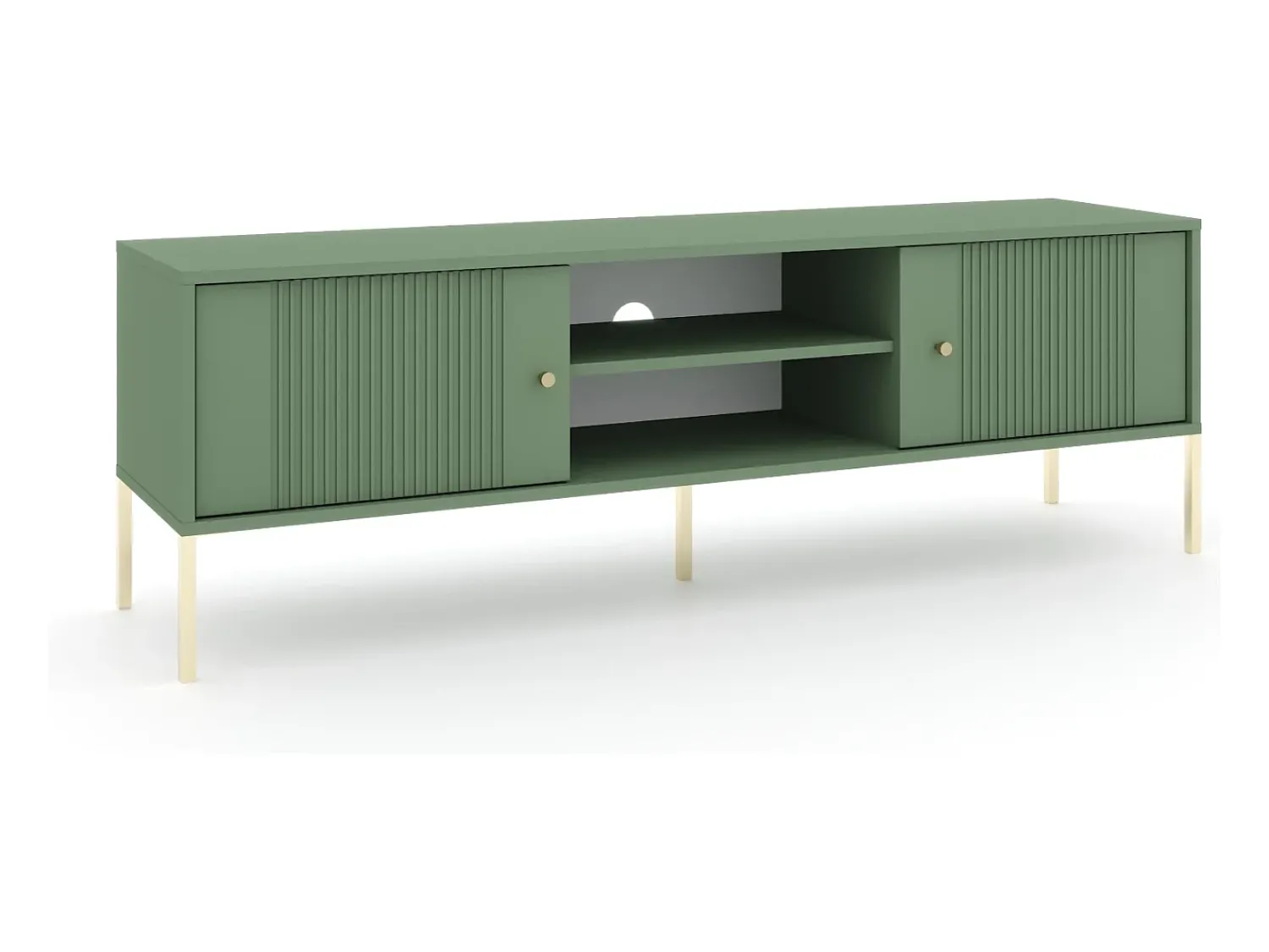 Discount Móvel de TV Iseo verde fumê/dourado/dourado Verde / Dourado