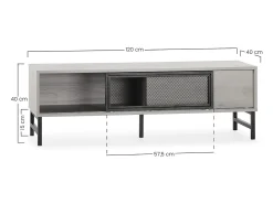 VS Venta-stock Móvel de TV Isis 2 Portas Cor Carvalho e Metal Preto, 120 cm^ Móvel De Tv