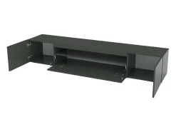 Móvel De Tv|Dmora Móvel de TV Jesse, Aparador baixo de sala com 3 portas, Base de móvel de televisão, 100% Fabricado em Itália, 200x40h37 cm, Antracite brilhante Preto