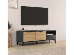Móvel De Tv*VS Venta-stock Móvel de TV Kalma 2 portas 1 gaveta cor /carvalho Preto