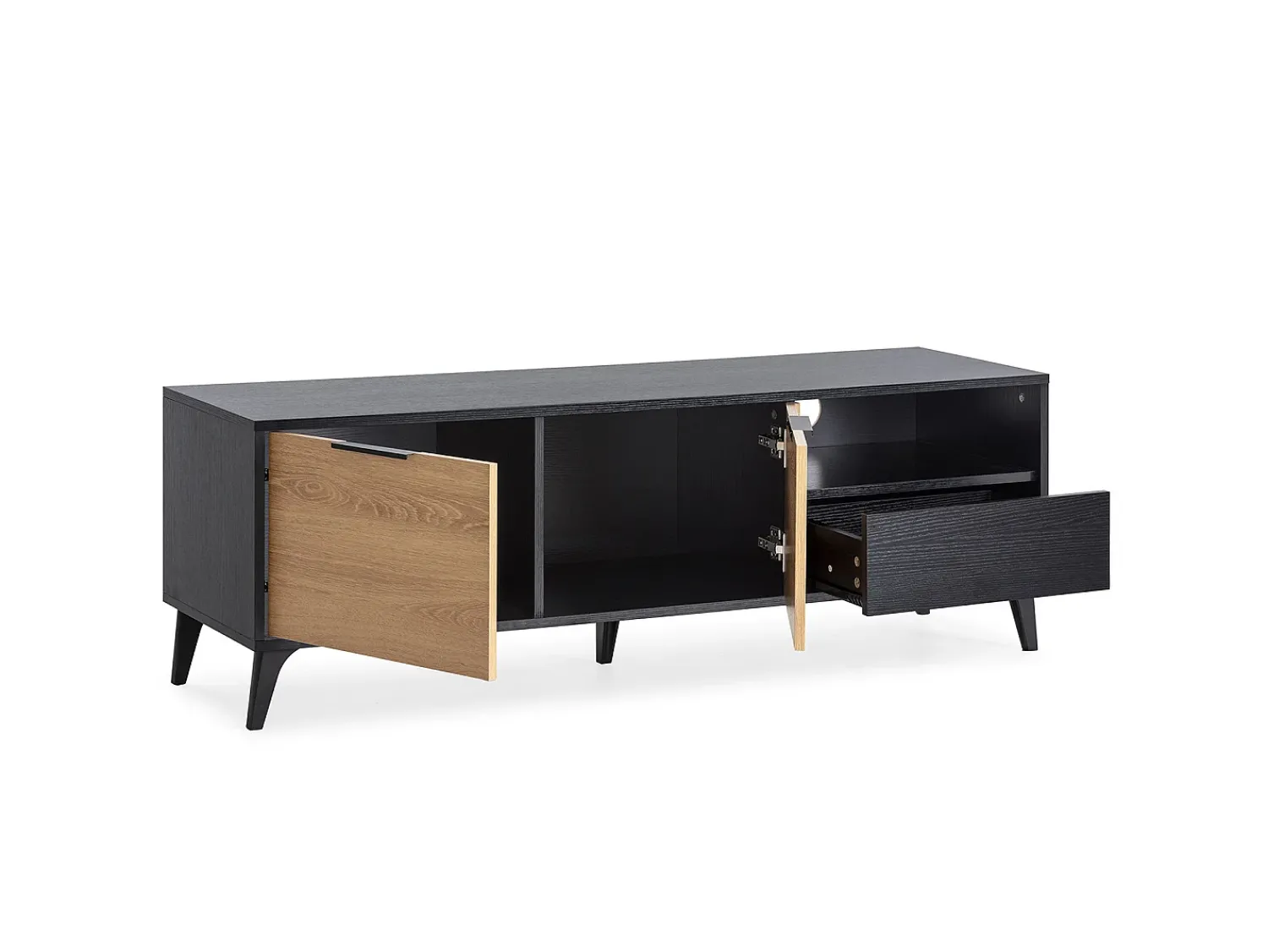 Móvel De Tv*VS Venta-stock Móvel de TV Kalma 2 portas 1 gaveta cor /carvalho Preto