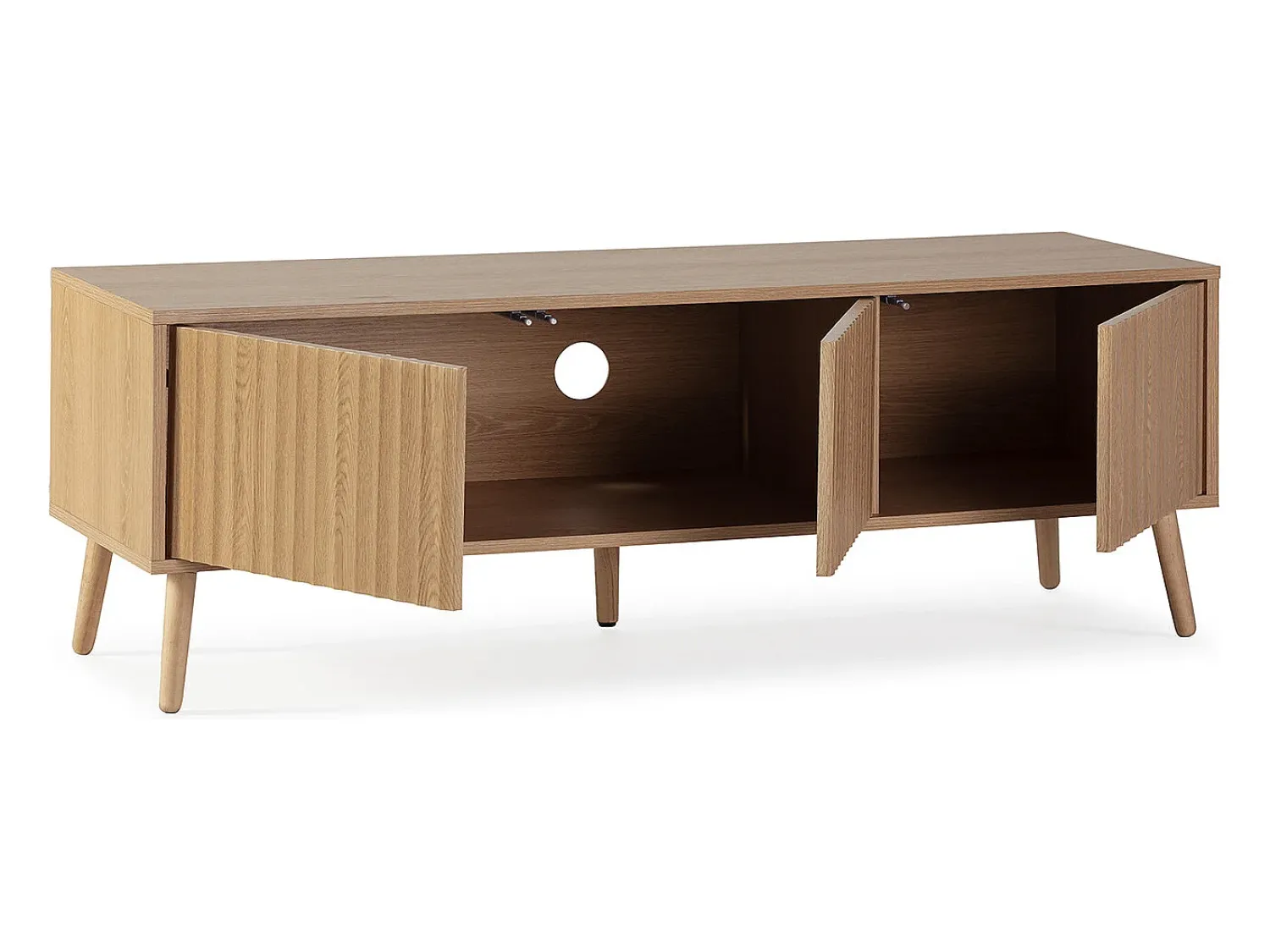 VS Venta-stock Móvel de TV Lluvia 3 portas cor carvalho, 130 cm de comprimento.^ Móvel De Tv