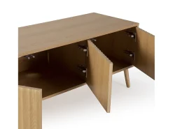 VS Venta-stock Móvel de TV Lluvia com 4 portas cor carvalho, 160 cm de comprimento. Castanho