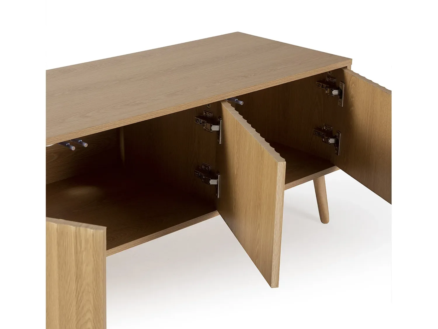 VS Venta-stock Móvel de TV Lluvia com 4 portas cor carvalho, 160 cm de comprimento. Castanho
