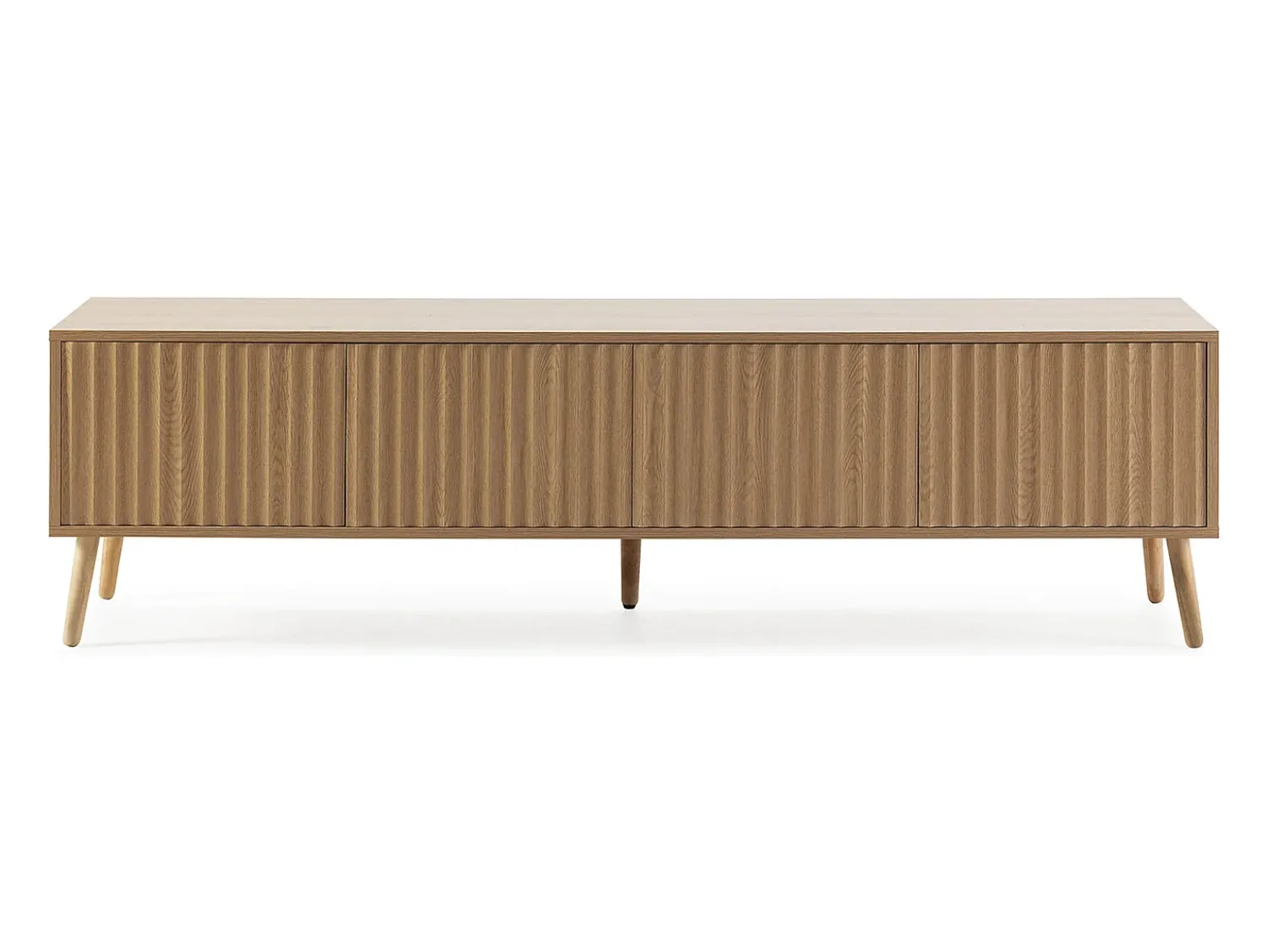 VS Venta-stock Móvel de TV Lluvia com 4 portas cor carvalho, 160 cm de comprimento. Castanho