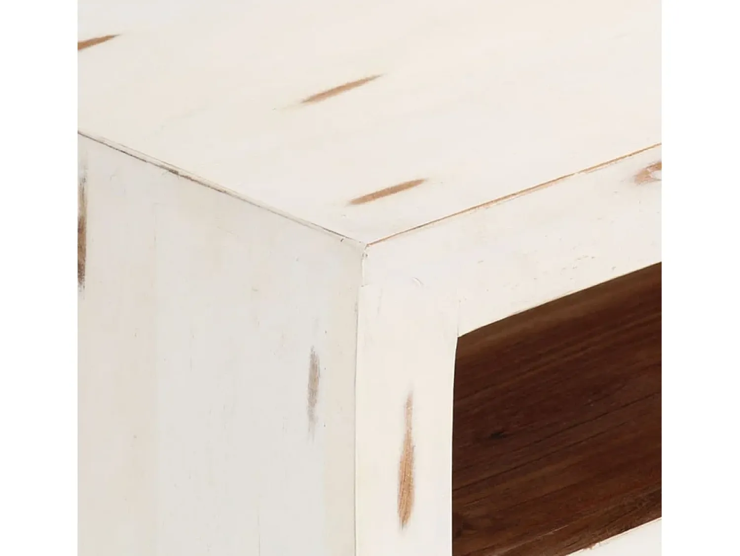 Móvel De Tv* Móvel de TV madeira de acácia maciça 110x30x40 cm PT700816 Branco