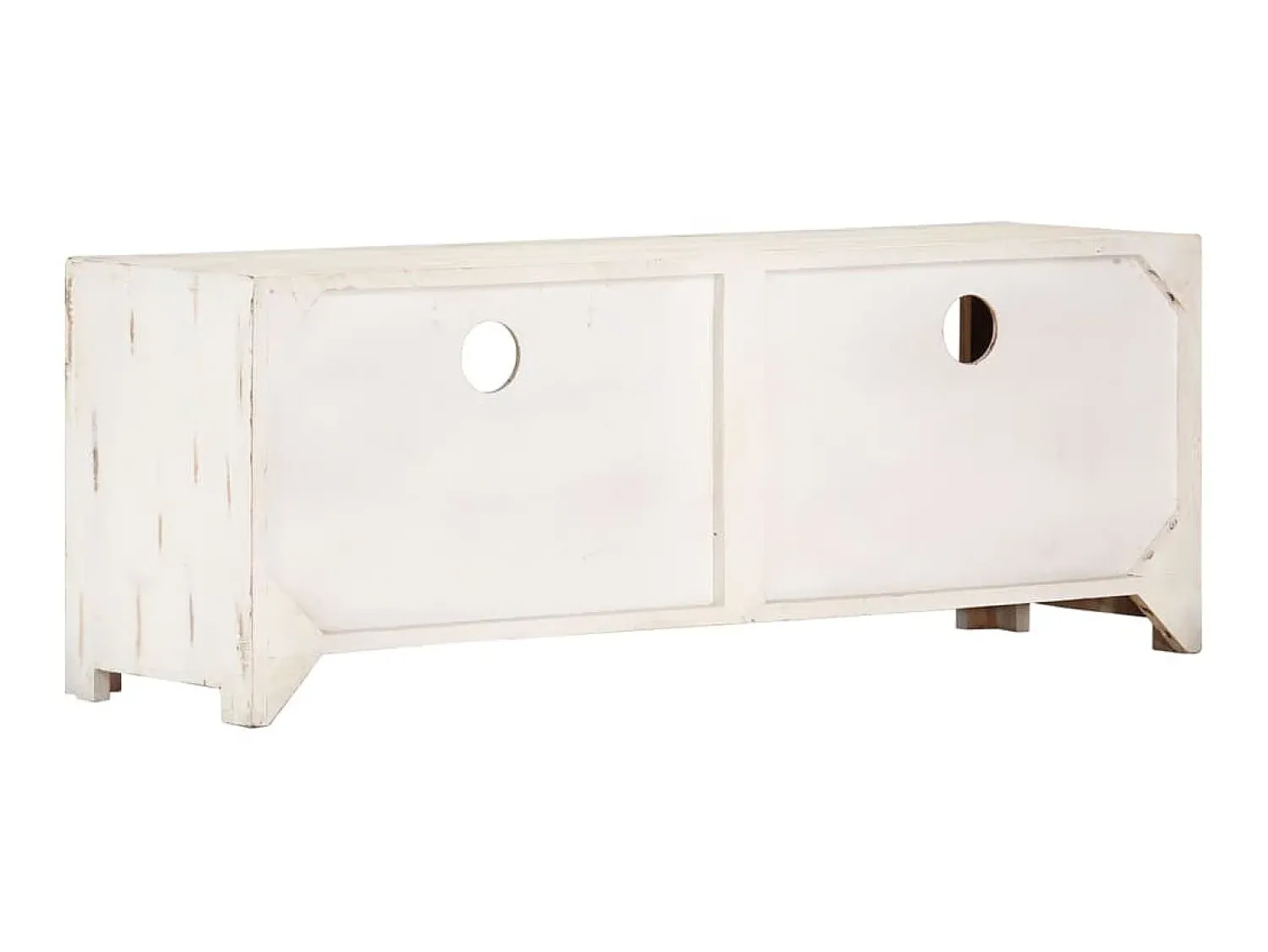 Móvel De Tv* Móvel de TV madeira de acácia maciça 110x30x40 cm PT700816 Branco