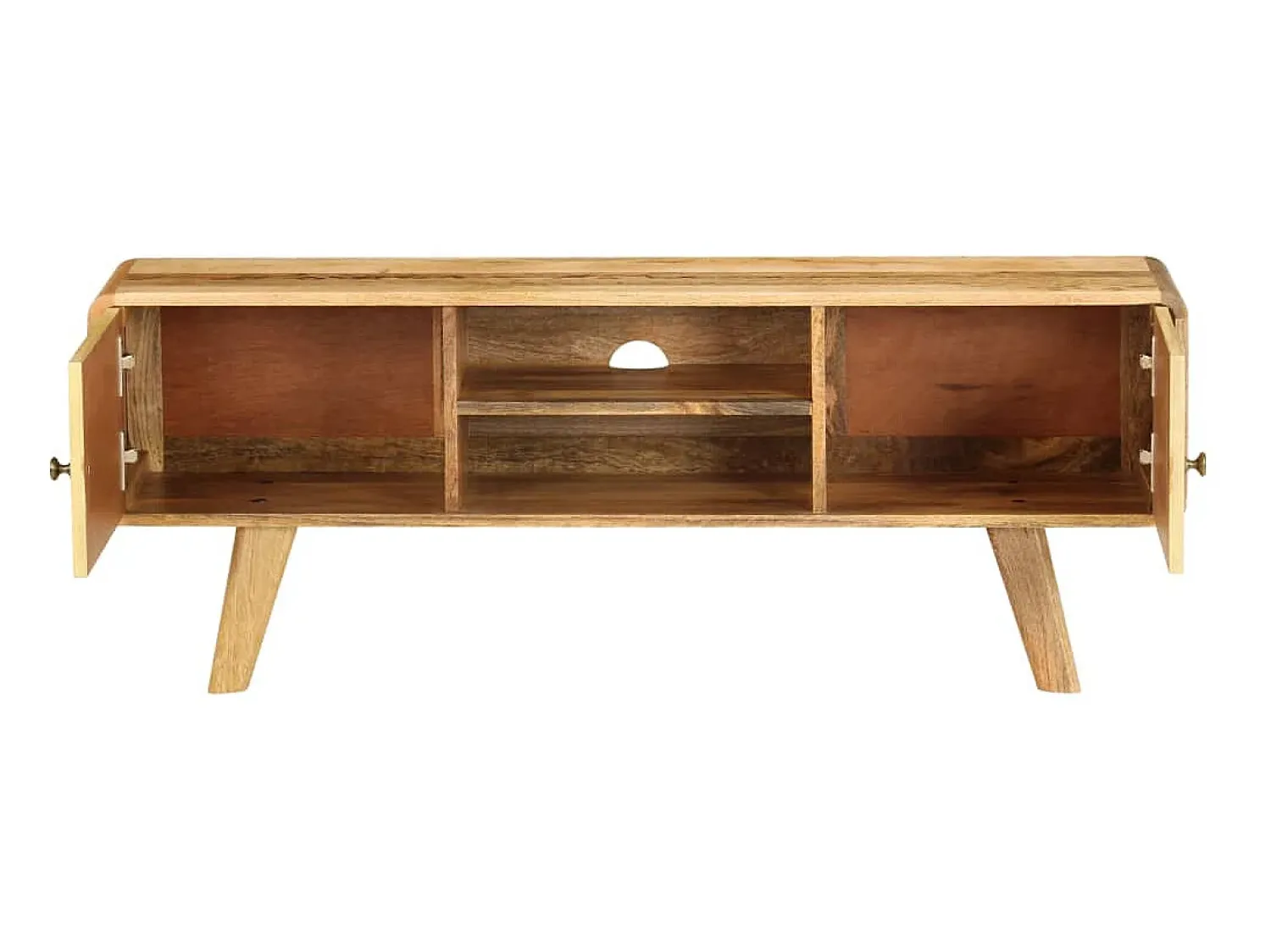Móvel De Tv| Móvel de TV madeira de mangueira maciça 120x30x45 cm PT387223 Castanho