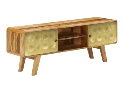 Móvel De Tv| Móvel de TV madeira de mangueira maciça 120x30x45 cm PT387223 Castanho
