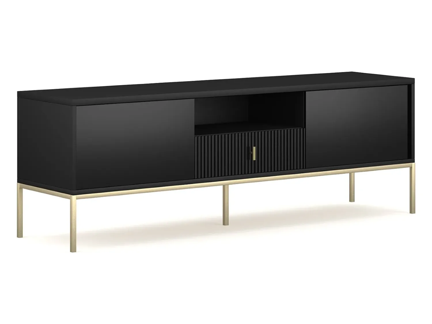 Móvel De Tv* Móvel de TV Maggiore 2P1G preto/dourado/dourado Preto / Dourado