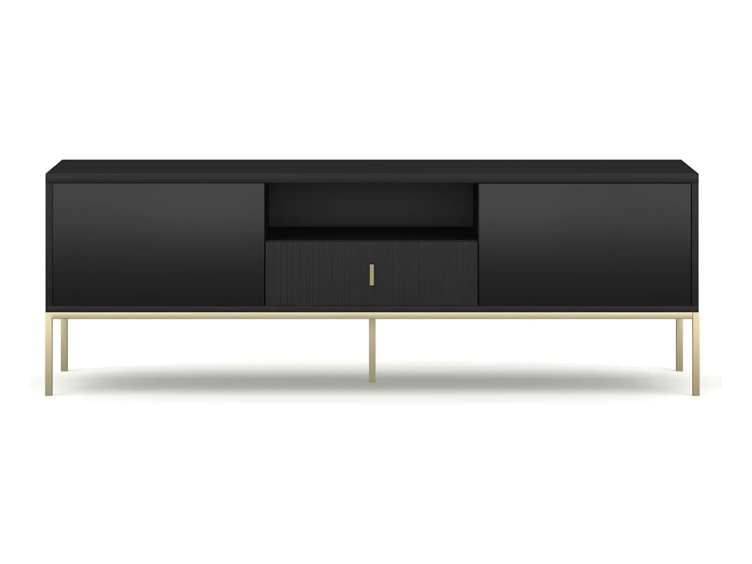 Móvel De Tv* Móvel de TV Maggiore 2P1G preto/dourado/dourado Preto / Dourado