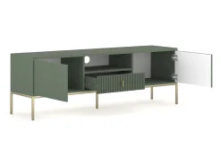 Hot Móvel de TV Maggiore 2P1G verde fumê/dourado/dourado Verde / Dourado
