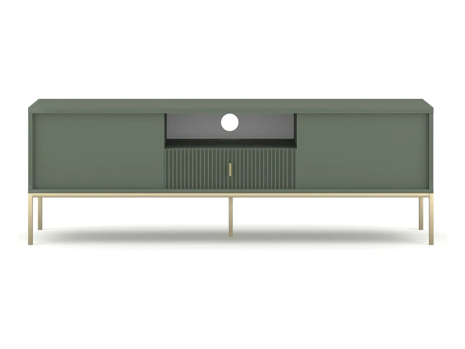Hot Móvel de TV Maggiore 2P1G verde fumê/dourado/dourado Verde / Dourado