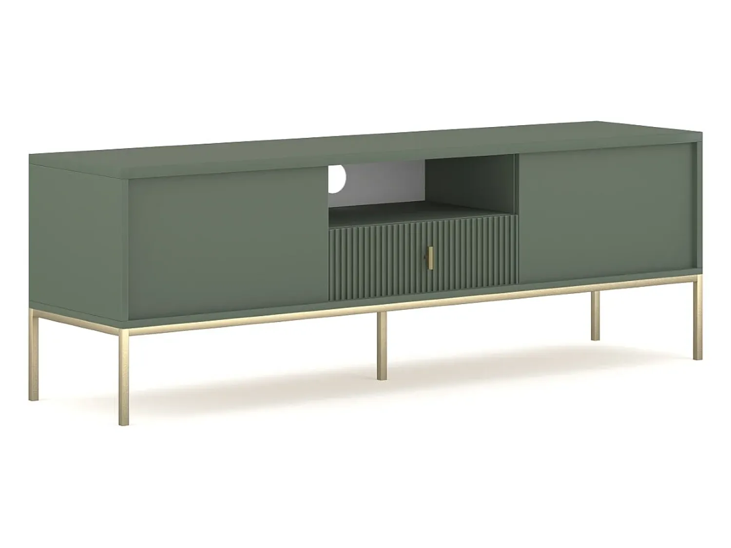 Hot Móvel de TV Maggiore 2P1G verde fumê/dourado/dourado Verde / Dourado