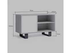 Móvel De Tv|Skraut Home Móvel de TV modelo WIND, cor Cinza Antracite e Carvalho, 95x40x57cm Natural claro