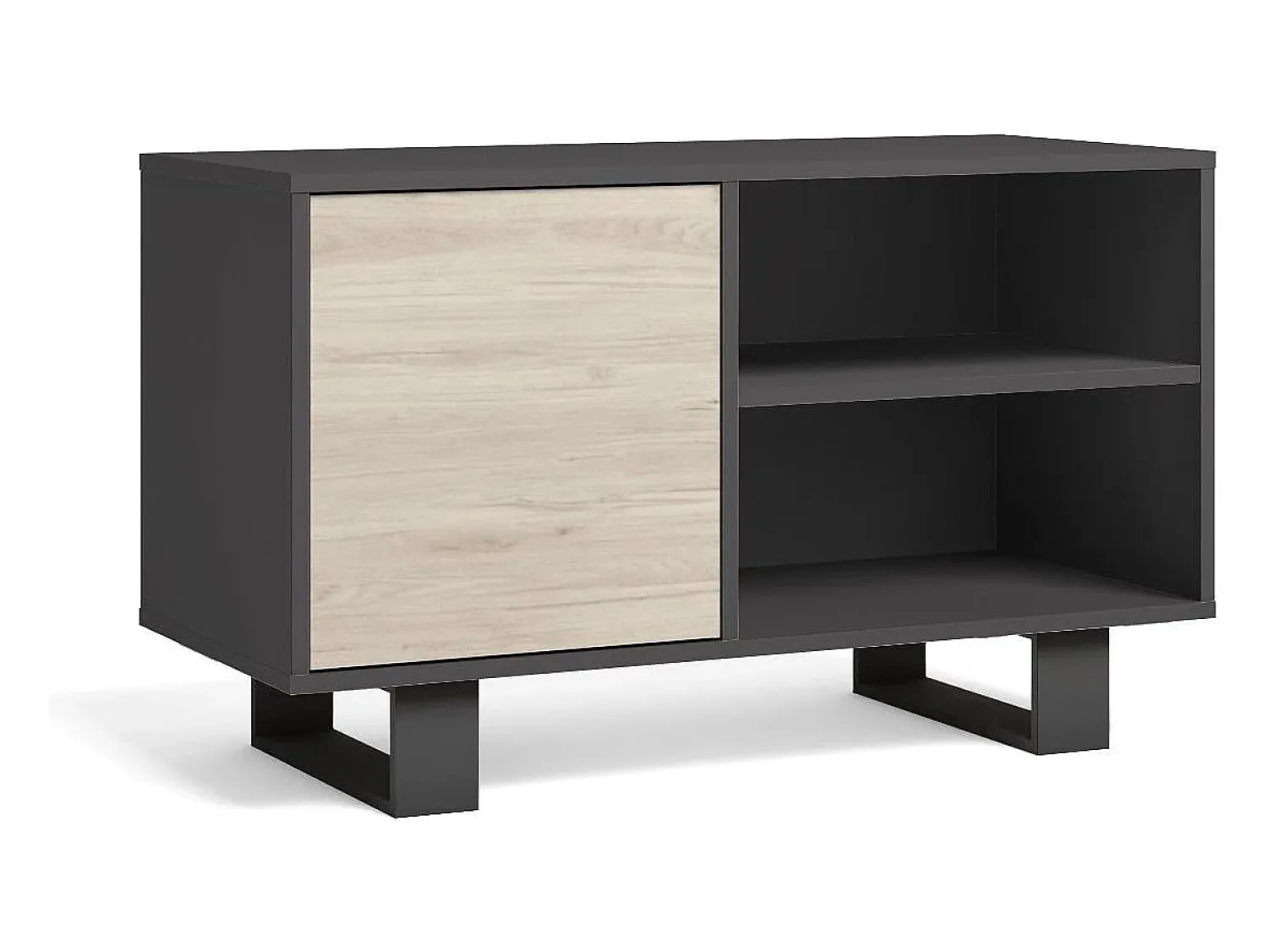 Móvel De Tv|Skraut Home Móvel de TV modelo WIND, cor Cinza Antracite e Carvalho, 95x40x57cm Natural claro