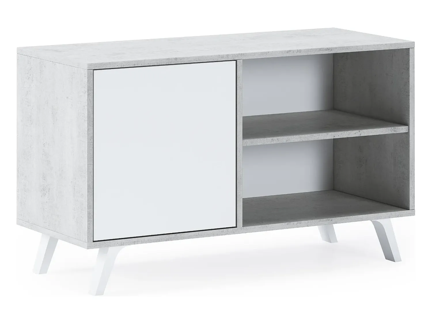 Clearance Skraut Home Móvel de TV modelo WIND, cor Cinzento Cemento e , 95x40x57cm Branco