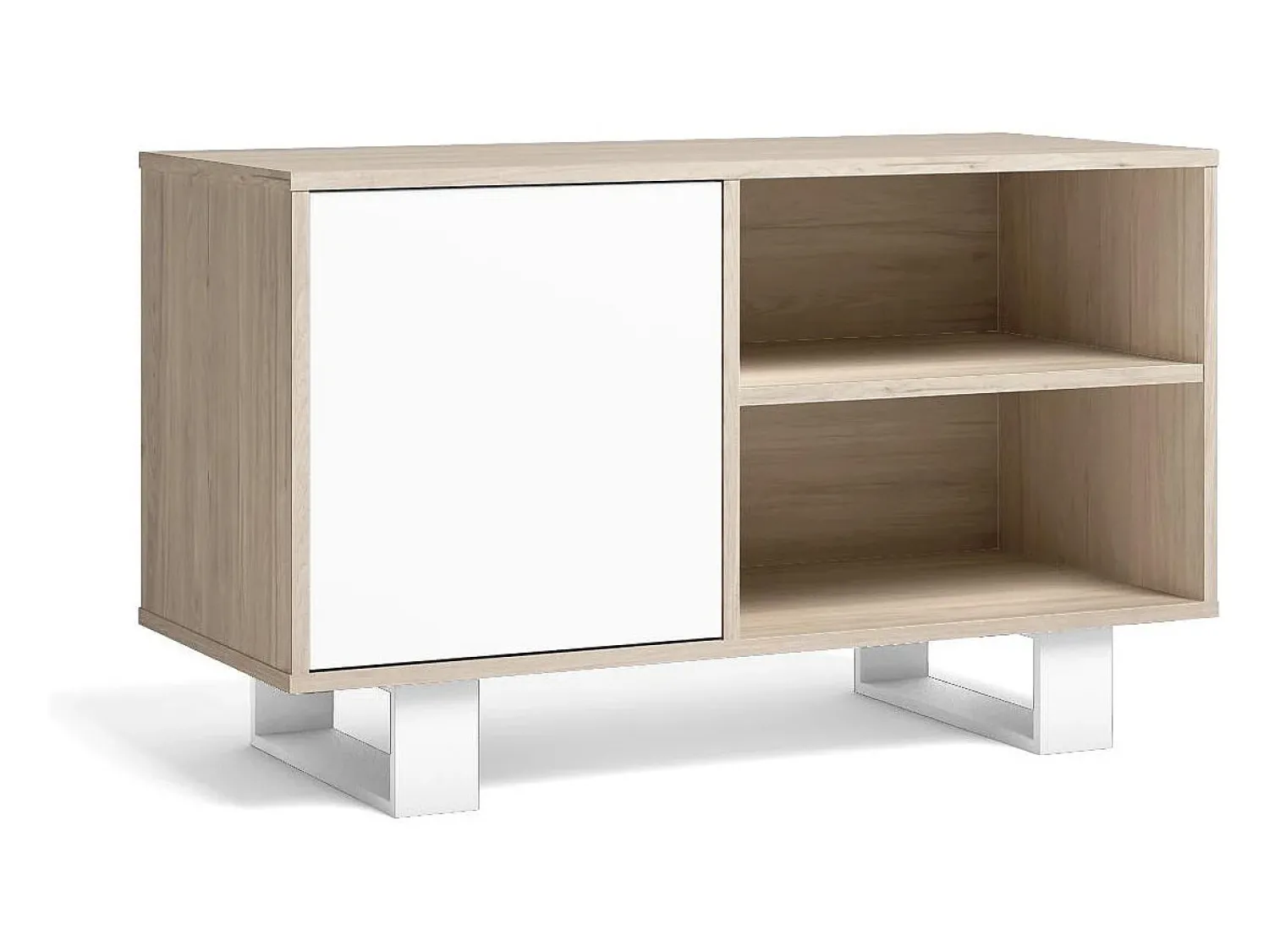 Móvel De Tv*Skraut Home Móvel de TV modelo WIND, cor Carvalho e Branco, 95x40x57cm Natural claro