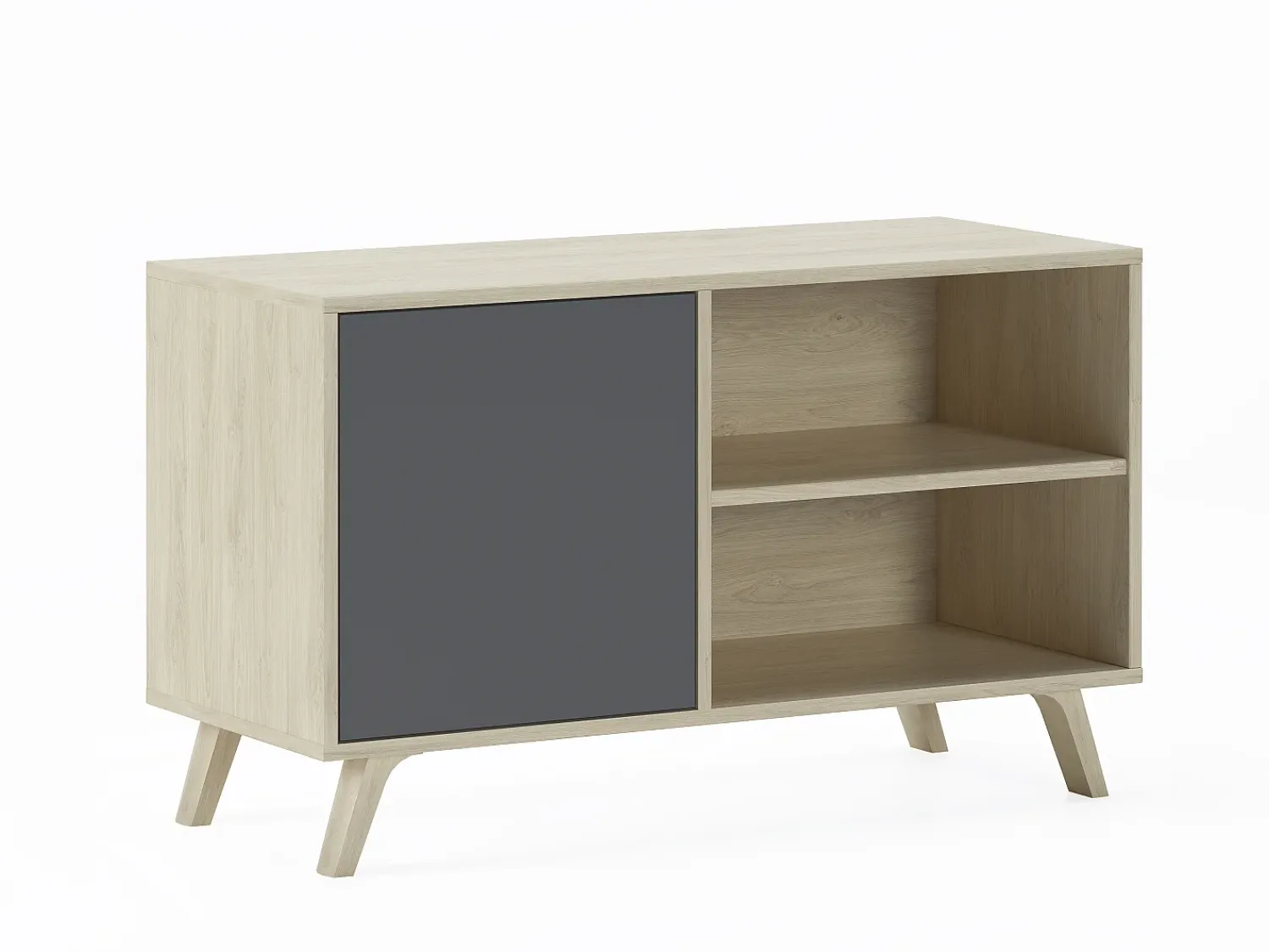 Móvel De Tv|Skraut Home Móvel de TV modelo WIND, cor Carvalho e Cinzento antracite, 95x40x57cm Natural claro