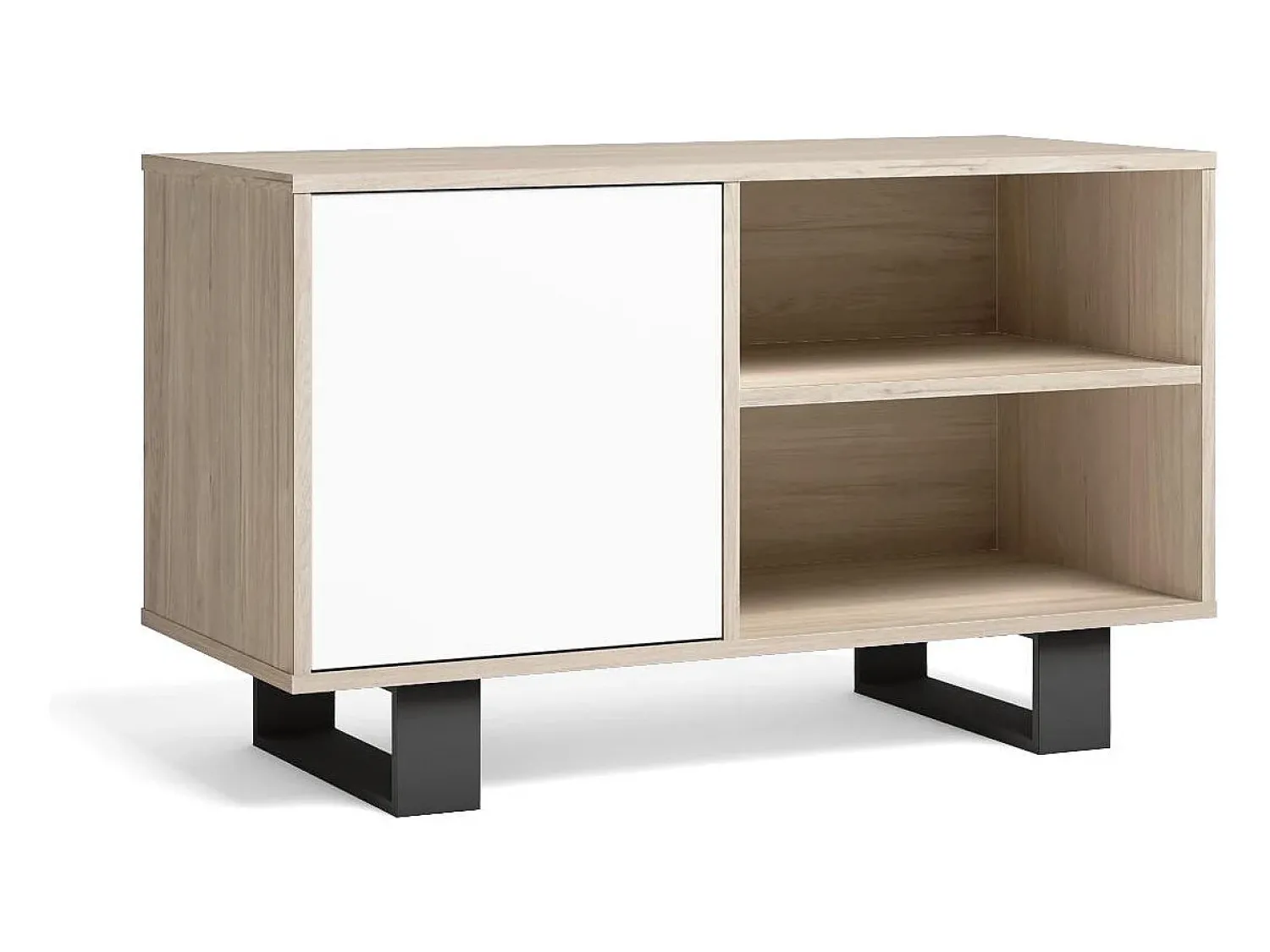 Móvel De Tv|Skraut Home Móvel de TV modelo WIND, cor Carvalho e Branco, 95x40x57cm Natural claro