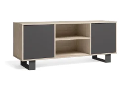 Móvel De Tv*Skraut Home Móvel de TV modelo WIND, cor Carvalho e , 137x40x57cm Cinza antracite