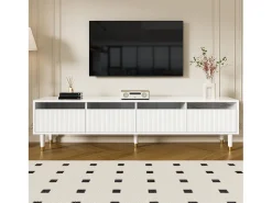 Móvel De Tv|Merax Móvel de TV moderno - 178 cm x 35 x 45 cm - com 4 gavetas - para sala de estar - MDF - Branco