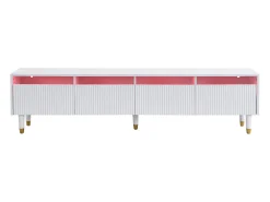 Móvel De Tv|Merax Móvel de TV moderno - 178 cm x 35 x 45 cm - com 4 gavetas - para sala de estar - MDF - Branco
