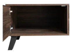 Merax Móvel de TV moderno - 160,5 x 35,5 x 45 cm - com 2 portas + 2 compartimentos abertos - madeira - tom^ Móvel De Tv