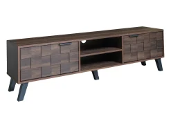 Merax Móvel de TV moderno - 160,5 x 35,5 x 45 cm - com 2 portas + 2 compartimentos abertos - madeira - tom^ Móvel De Tv
