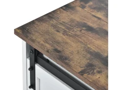 Merax Móvel de TV moderno - 150 x 40 x 60 cm - com 2 portas de correr + prateleiras ajustáveis - aglomerado - + marrom^ Móvel De Tv