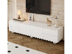 Merax Móvel de TV moderno - 175 x 38 x 37 cm - com 2 portas + 4 gavetas - design exclusivo - MDF + aglomerado -^ Móvel De Tv