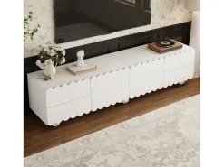 Merax Móvel de TV moderno - 175 x 38 x 37 cm - com 2 portas + 4 gavetas - design exclusivo - MDF + aglomerado -^ Móvel De Tv