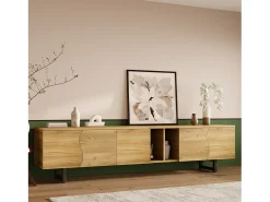 Móvel De Tv|Merax Móvel de TV moderno - 191 x 38 x 46,5 cm - com 5 portas - design exclusivo - MDF + aglomerado - cor natural Natural claro