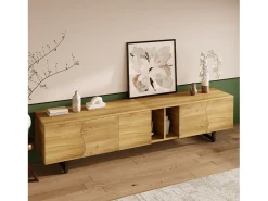 Móvel De Tv|Merax Móvel de TV moderno - 191 x 38 x 46,5 cm - com 5 portas - design exclusivo - MDF + aglomerado - cor natural Natural claro
