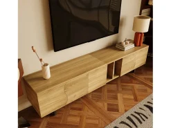 Móvel De Tv|Merax Móvel de TV moderno - 191 x 38 x 46,5 cm - com 5 portas - design exclusivo - MDF + aglomerado - cor natural Natural claro