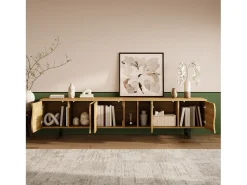 Móvel De Tv|Merax Móvel de TV moderno - 191 x 38 x 46,5 cm - com 5 portas - design exclusivo - MDF + aglomerado - cor natural Natural claro