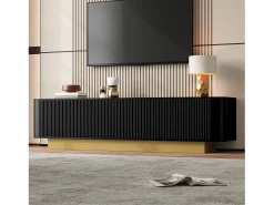 Merax Móvel de TV moderno - 170 x 40,5 x 47 cm - com 3 portas - frente texturizada - MDF + aglomerado -^ Móvel De Tv