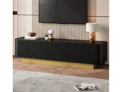 Merax Móvel de TV moderno - 170 x 40,5 x 47 cm - com 3 portas - frente texturizada - MDF + aglomerado -^ Móvel De Tv