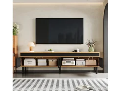 Sale Merax Móvel de TV moderno - 170 x 38 x 47 cm - com 4 portas - aglomerado - Preto