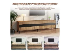 Móvel De Tv|Merax Móvel de TV moderno - 180 x 40 x 50 cm - com 4 portas - design simétrico - aglomerado - natural Natural claro