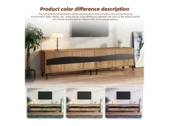 Móvel De Tv|Merax Móvel de TV moderno - 180 x 40 x 50 cm - com 4 portas - design simétrico - aglomerado - natural Natural claro