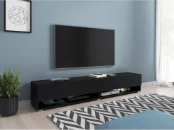 Best Móvel de TV moderno 180 cm – sem puxadores, cor , mate, de chão ou suspenso Preto