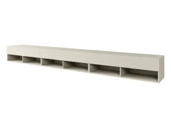 Discount Móvel de TV moderno 300 cm com LED – sem puxadores, caxemira mate, suspenso ou de pé Bege