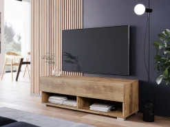 Móvel de TV moderno 100 cm com LED – sem puxadores, castanheiro, de chão ou suspenso^ Móvel De Tv
