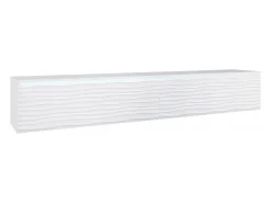 Móvel de TV moderno 180 cm com LED para sala – 2 portas, sem puxadores, fosco, de chão ou suspenso, frentes MDF ondulado^ Móvel De Tv