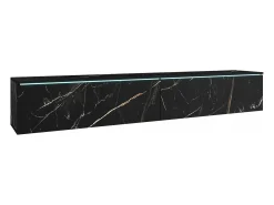 Clearance Móvel de TV moderno 180 cm para sala com LED – 2 portas, sem puxadores, mármore fosco, de chão ou suspenso Multicor