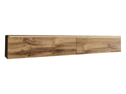 Móvel De Tv* Móvel de TV moderno 180 cm para sala – 2 portas, sem puxadores, acabamento mate, de chão ou suspenso, carvalho wotan / carvalho wotan Natural escuro