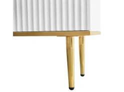 ModernLuxe Móvel de TV moderno - com 2 portas e 2 gavetas - pés de metal -^ Móvel De Tv