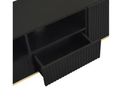 Móvel De Tv|ModernLuxe Móvel de TV moderno - com 2 portas e 2 gavetas - pés de metal - Preto